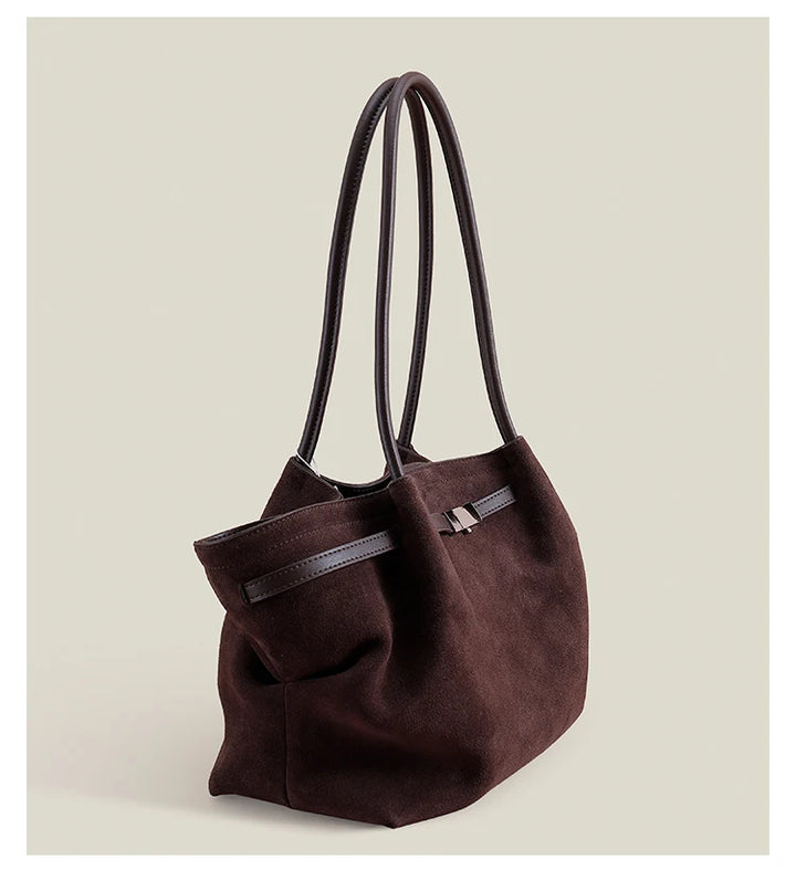 Slouchy Style Suede Leather Handbag