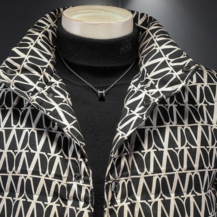 Stripe Design Men's Jacquard Jacket