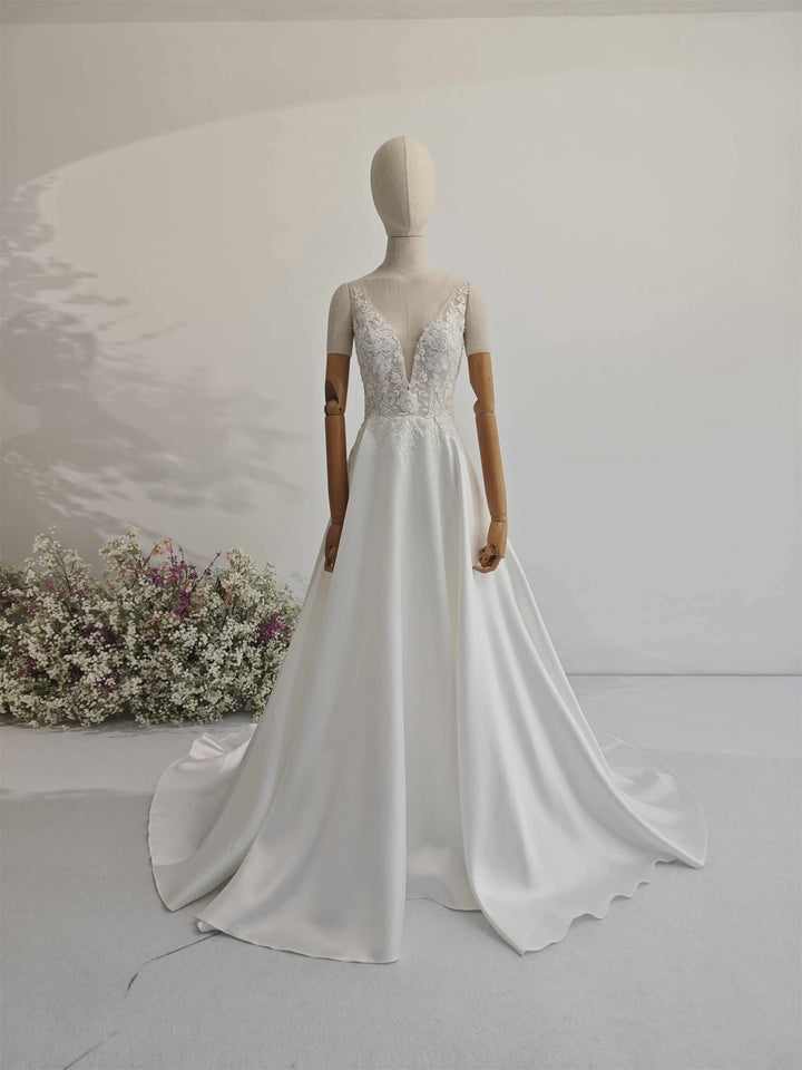 Sleek Satin A-Line Bridal Dress