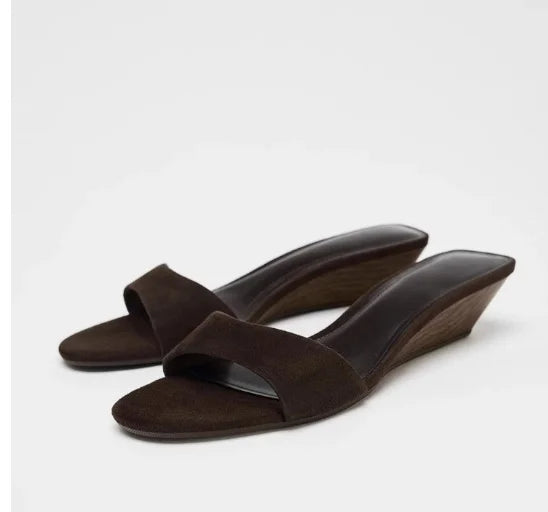 Retro High Heel Casual Slippers