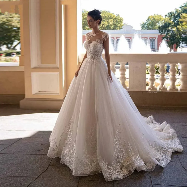 Timeless Appliqué A-Line Bridal Gown