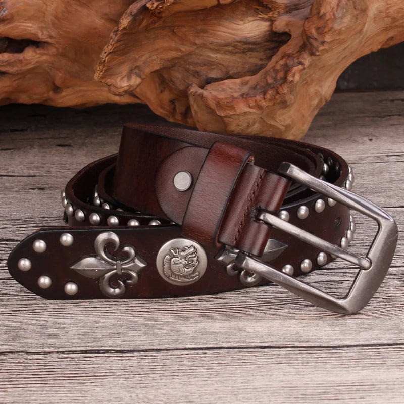 Stylish Metal Rivet Cowboy Belt