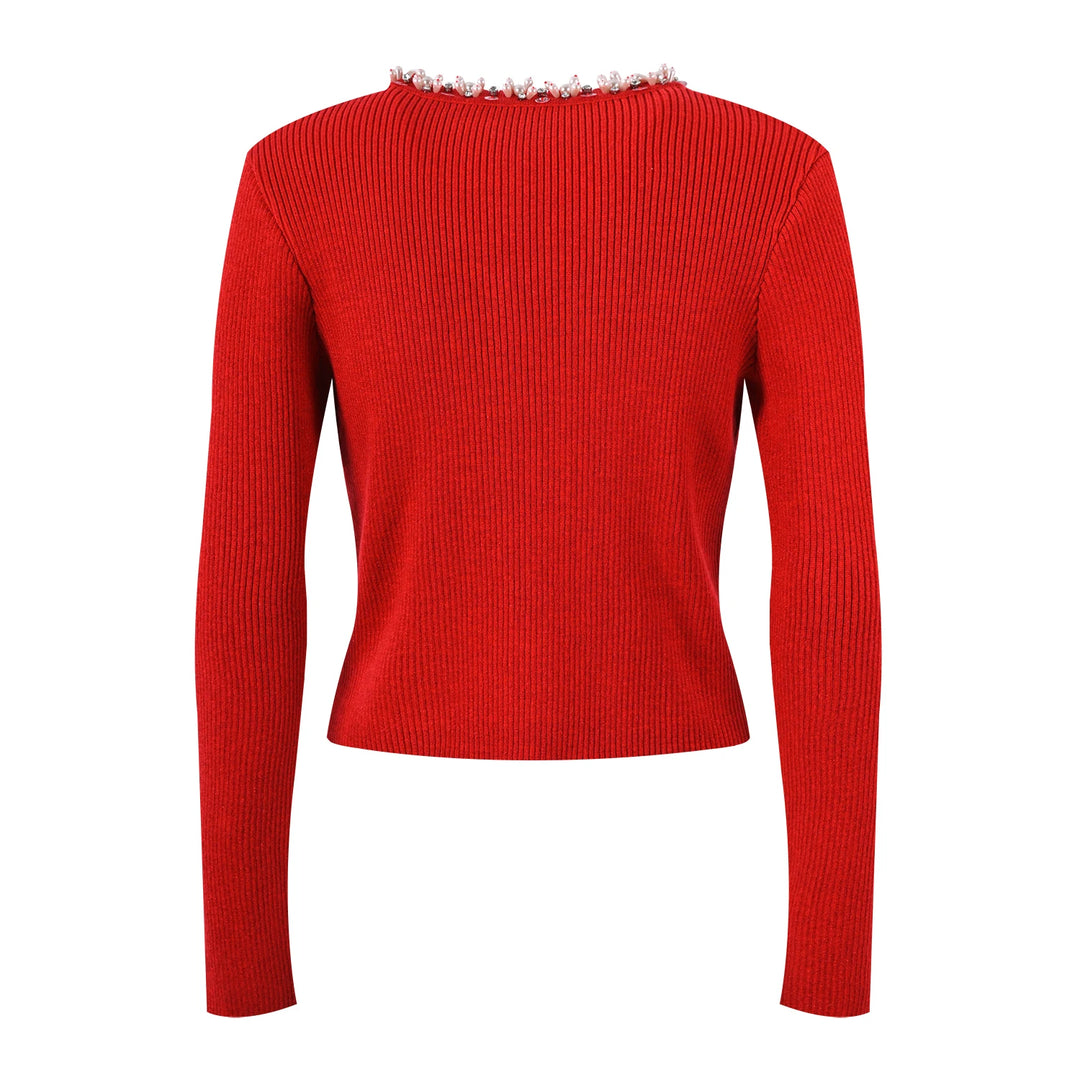 Stylish Round Neck Knitted Cardigan