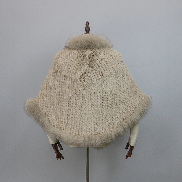 Stylish Knitted Warm Fur Cape