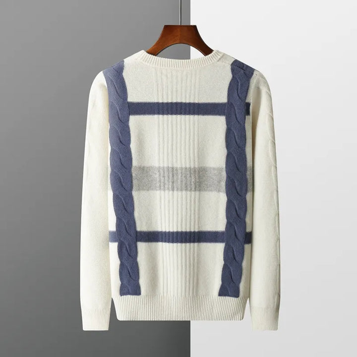 Twisted Contrast Men's Wool Sweater