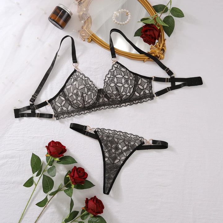 Classic Geometric Lace Lingerie Set
