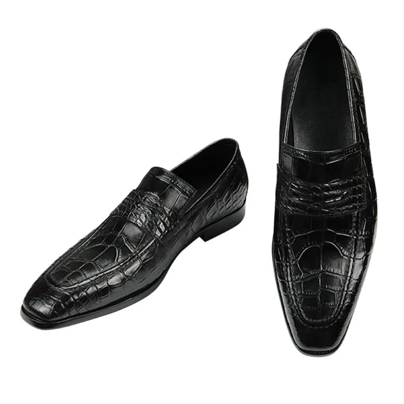 Classic Italian Leather Slip-On Oxford Shoes