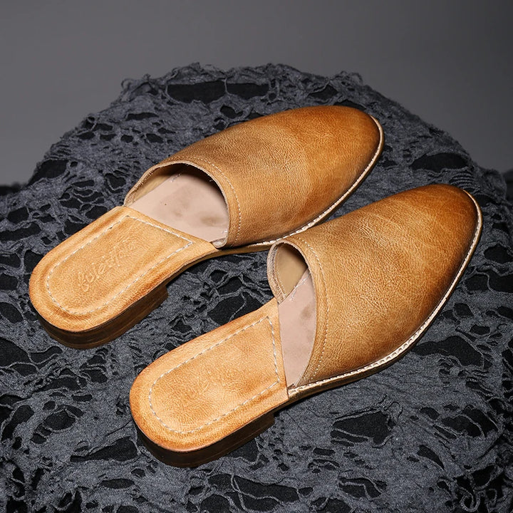 Slick Handcrafted Calf Leather Mules