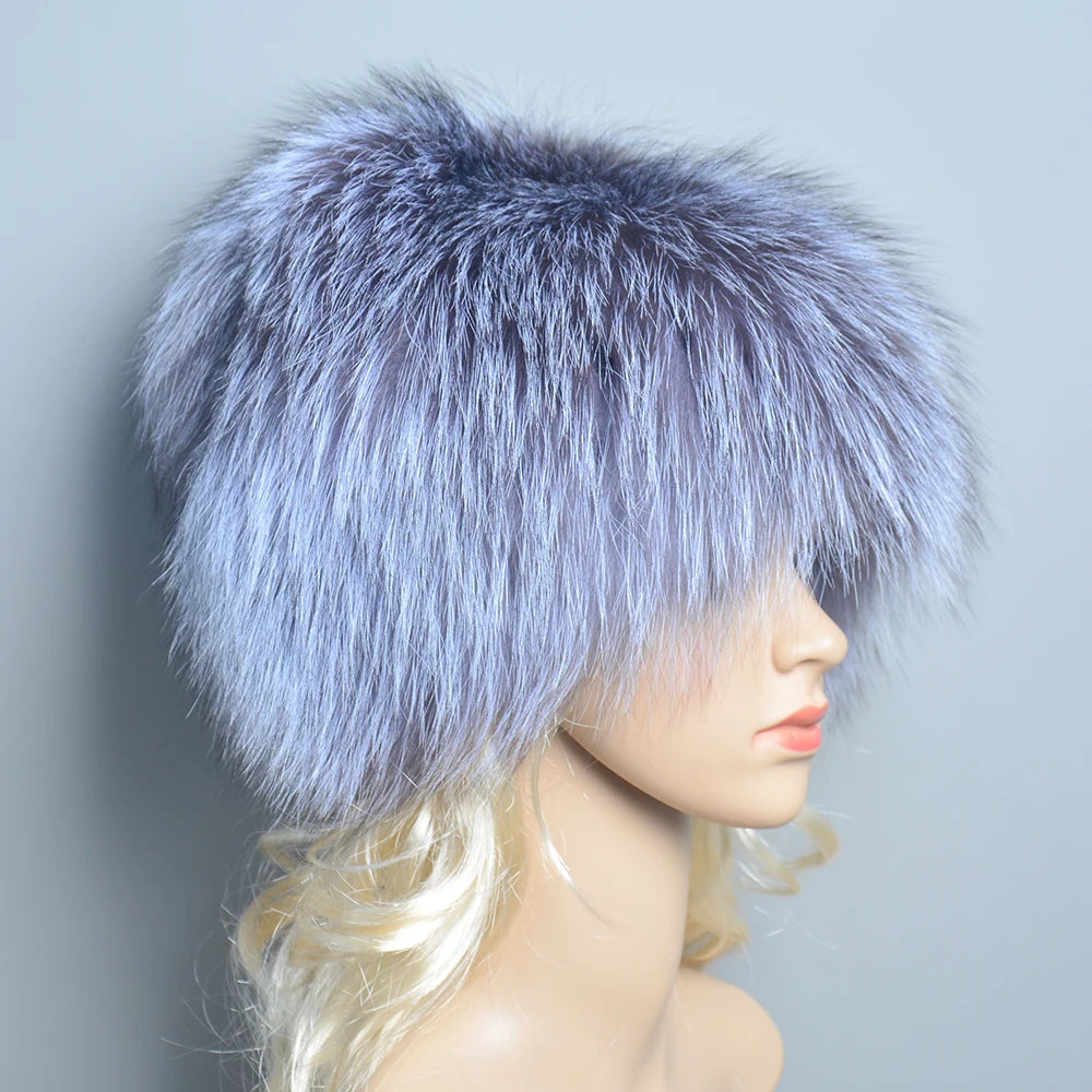 Thick Knitted Real Fur Winter Hat