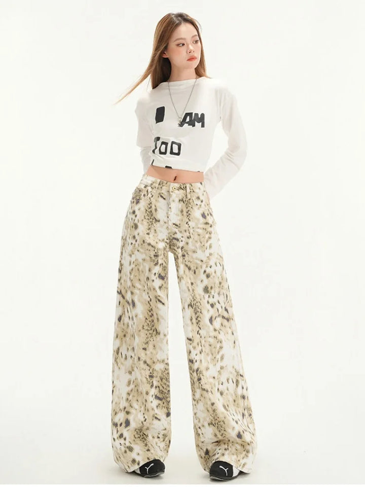 High Street Leopard Print Casual Pants