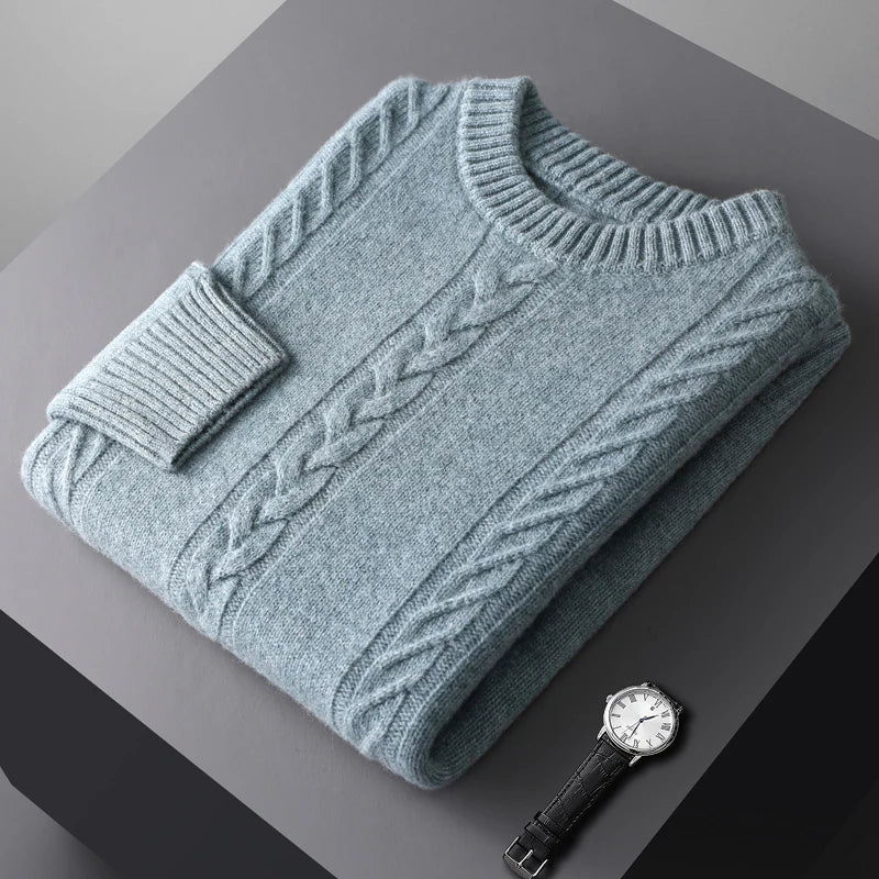 Soft Warm Cable Stitch Pullover Sweater