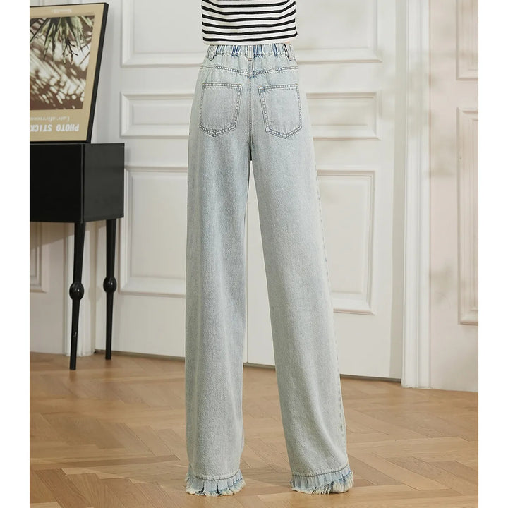 High-Waist Wide Leg Denim Pants