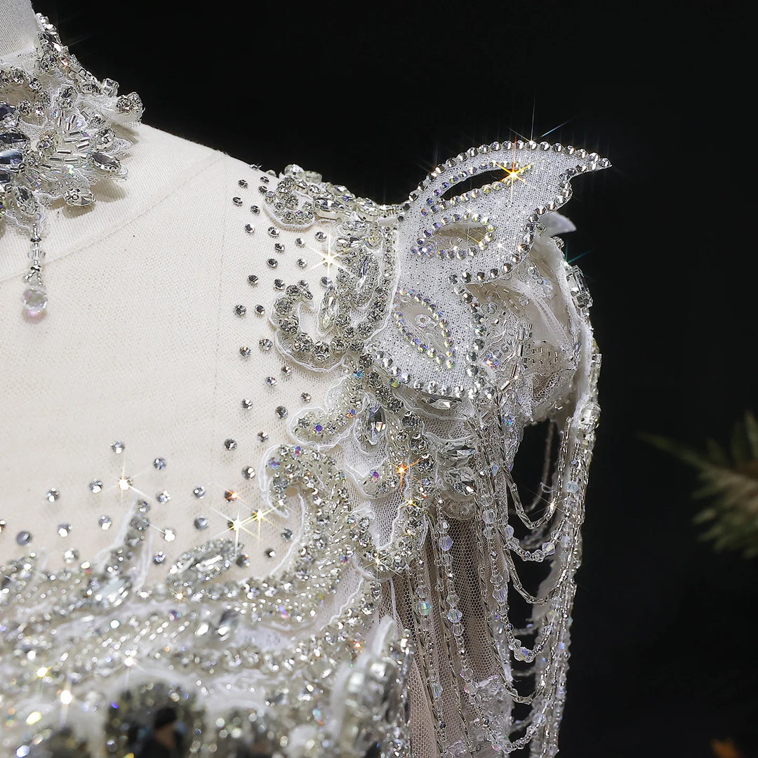 Exquisite Beaded Tulle Wedding Dress