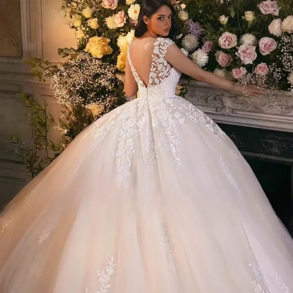 Scoop Neck Ball Gown Wedding Dress