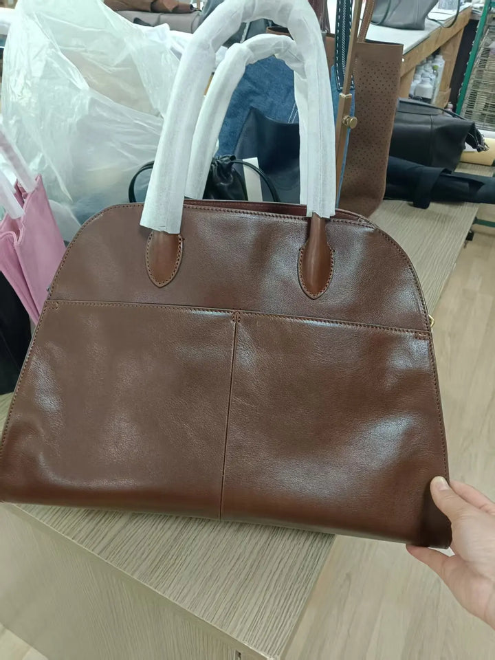 Vintage Cowhide Leather Tote Bag