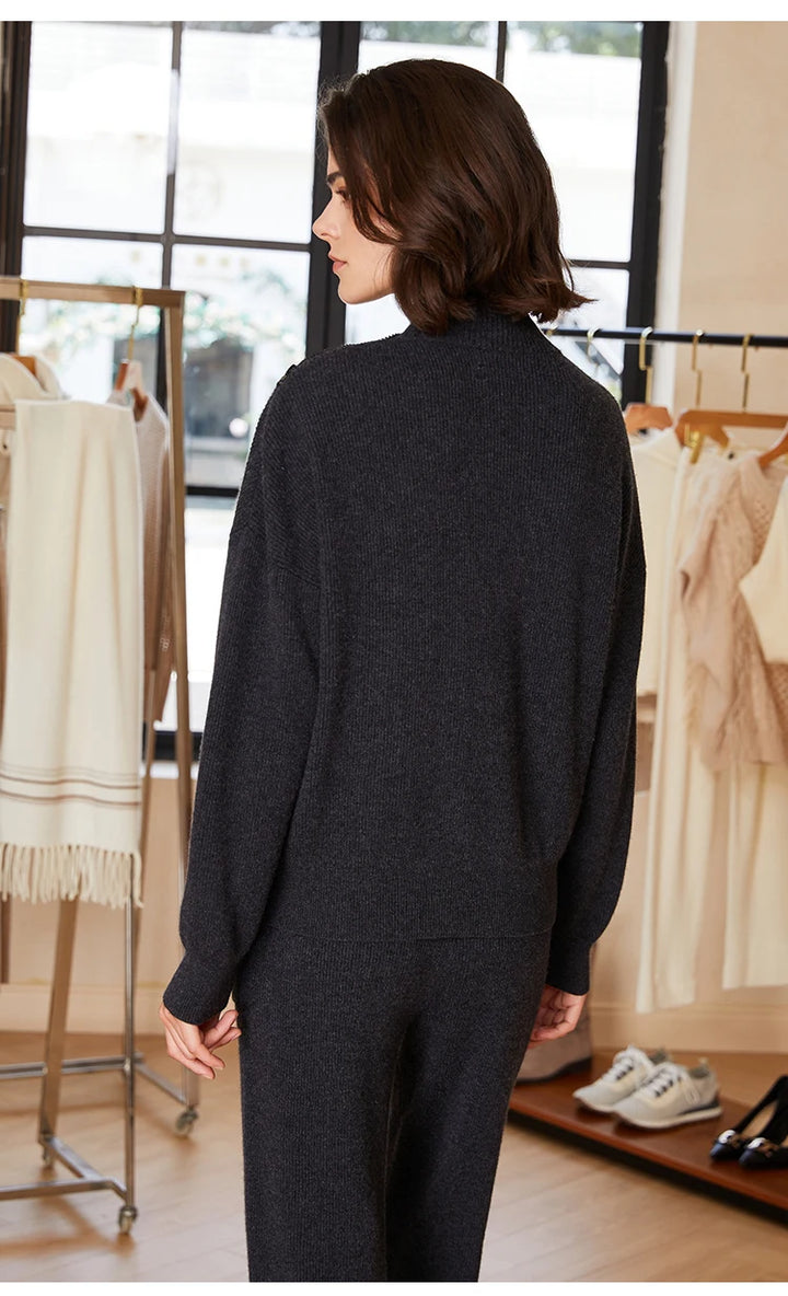 Half High Collar Wool Knit Sweater