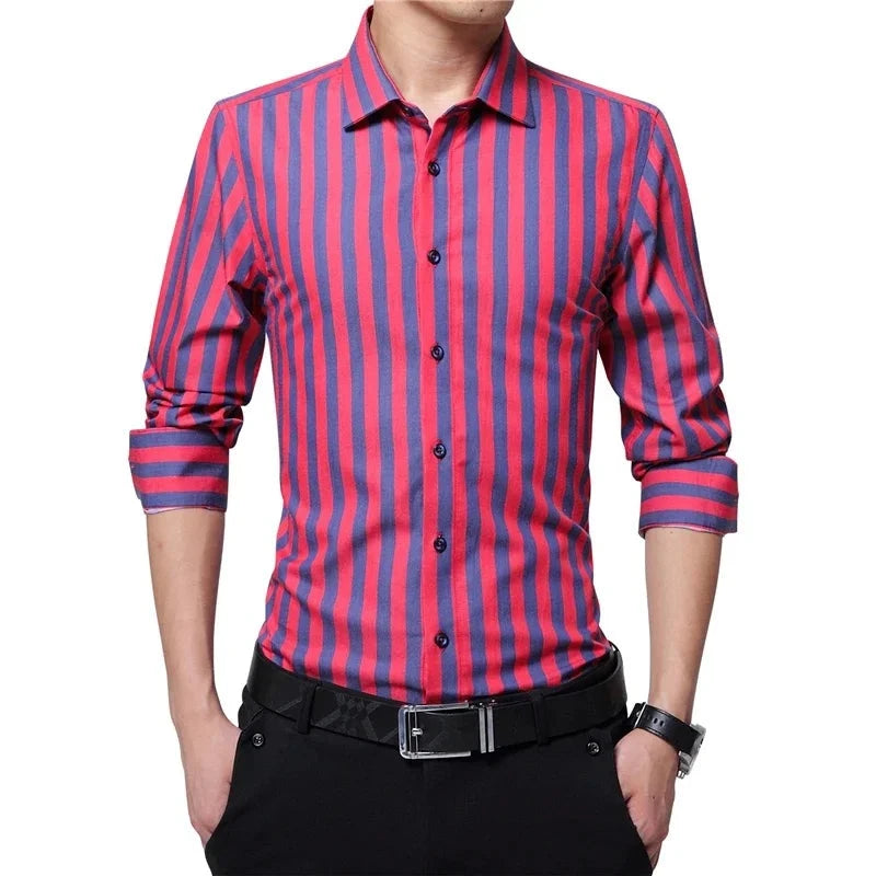 Striped Long Sleeve Cotton Shirts