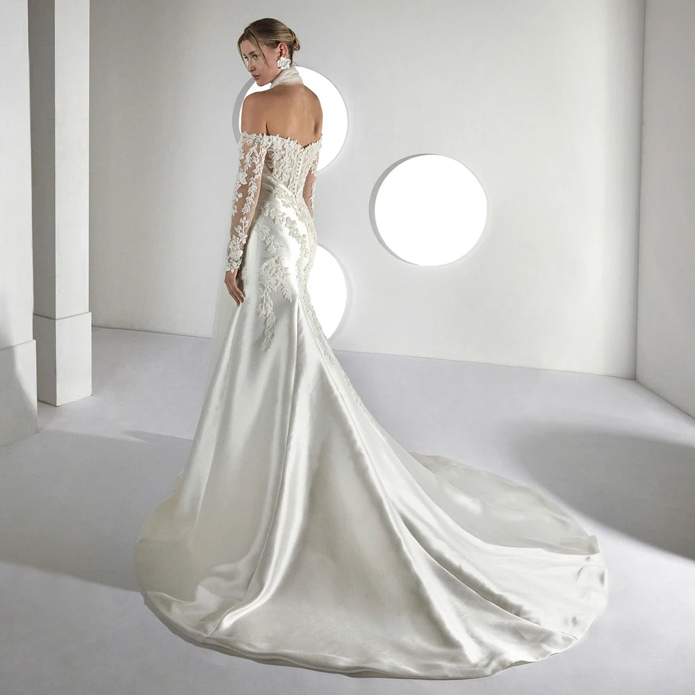 Exquisite Front Slit Bridal Gown