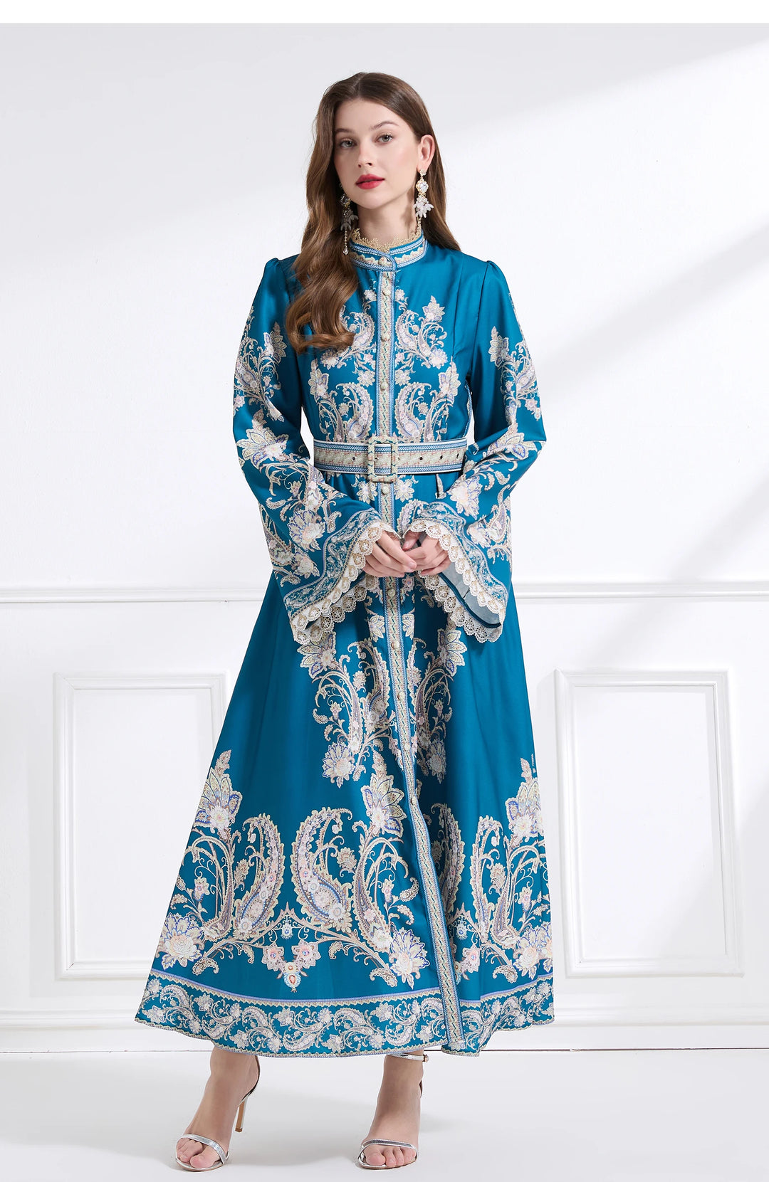 Effortlessly Stylish Standing Collar Maxi Dress