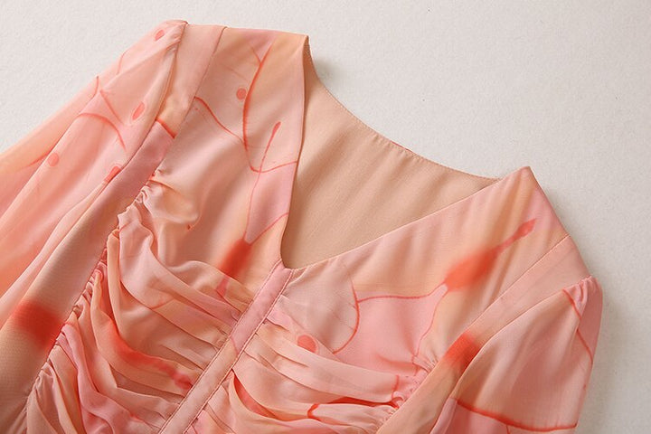 Shirring Ruffles Trim Women's Midi Dress| All For Me Today