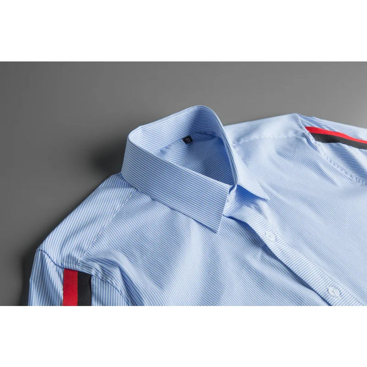 Blue & White Stripes Men's Dress Shirts