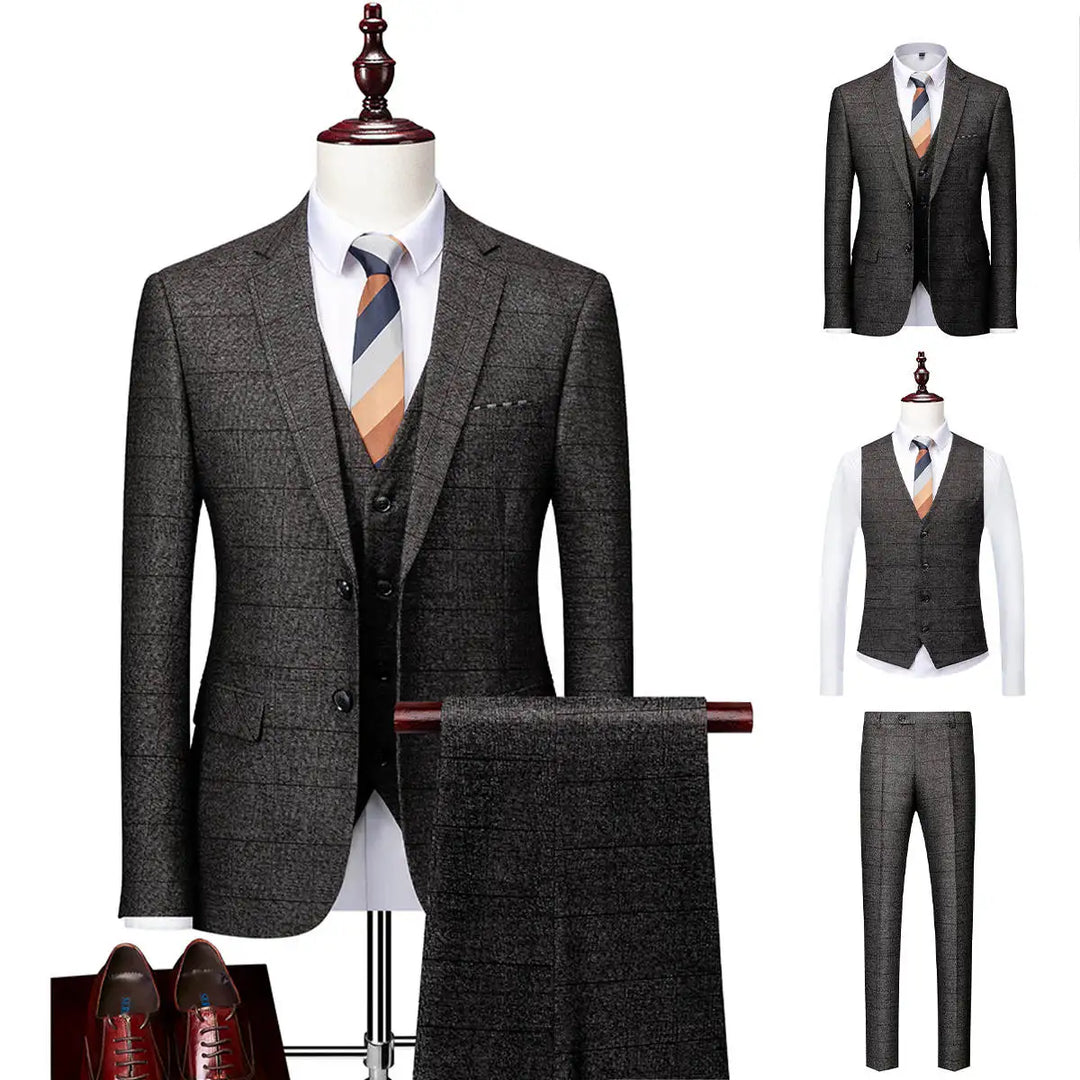 Modern British Plaid Business Suits