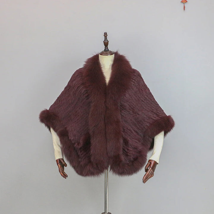 Stylish Knitted Warm Fur Cape