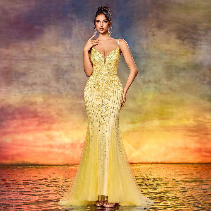 Luxurious Beaded Tulle Prom Dress