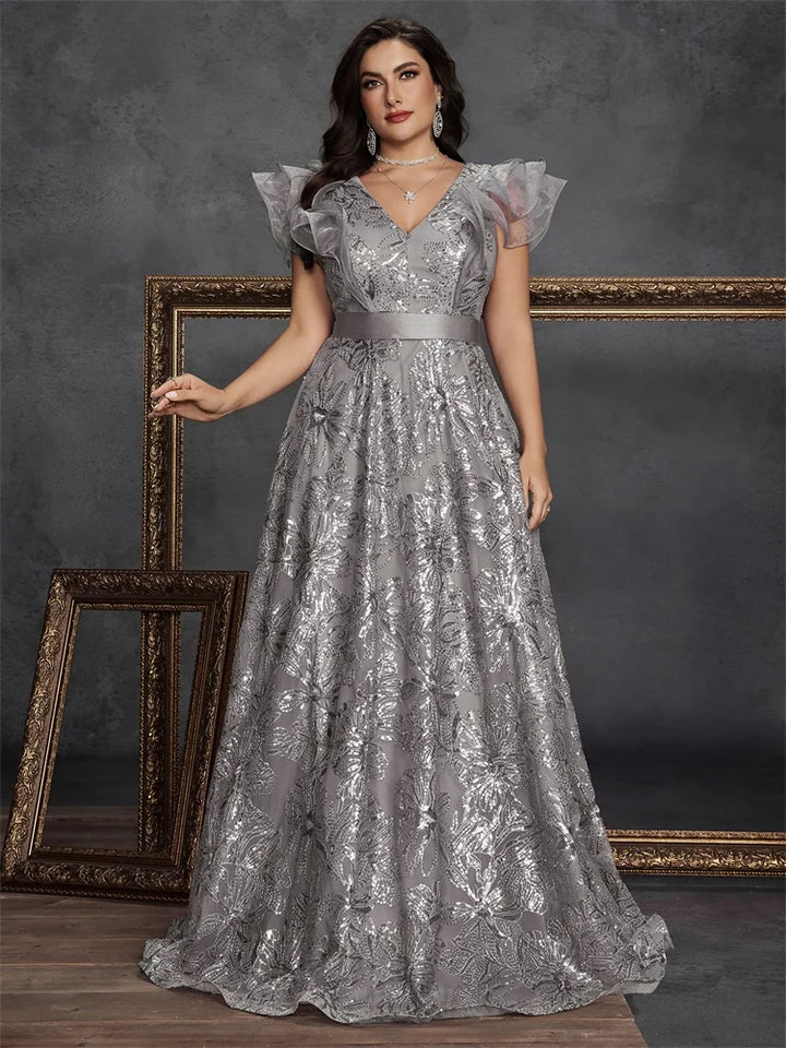 Sophisticated V-Neck Plus Size Women&