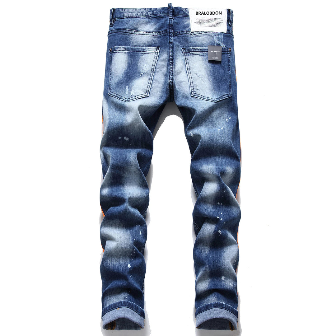 Smooth Side Ribbon Stretch Jeans Pants