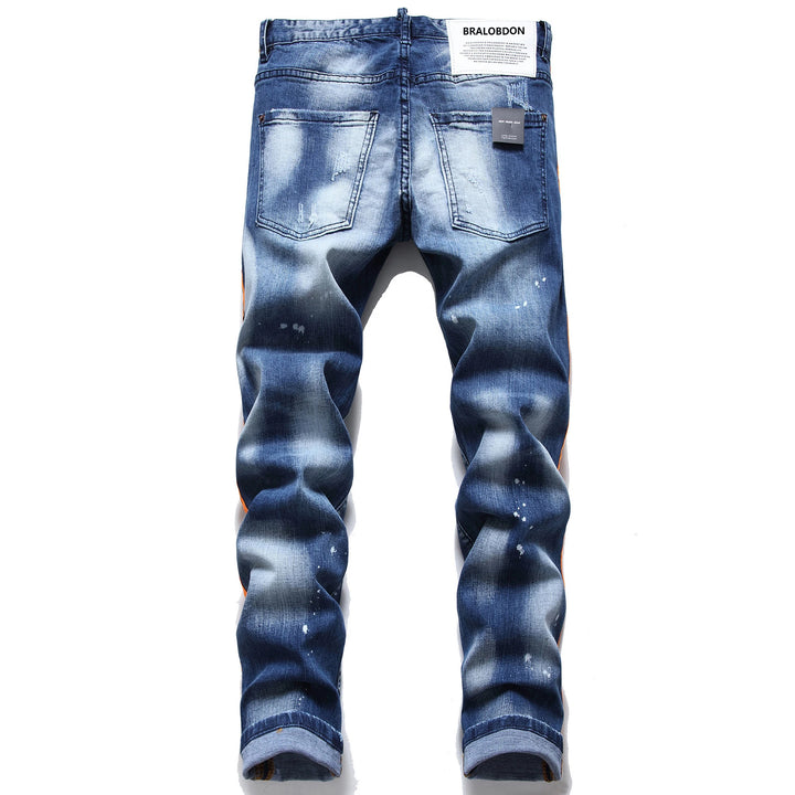 Smooth Side Ribbon Stretch Jeans Pants