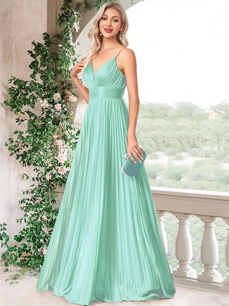 Stunning Deep V-neck Evening Gown