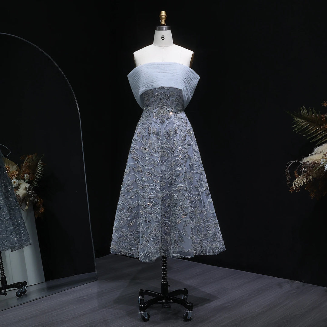 Modern Off-Shoulder Artisan Evening Gown