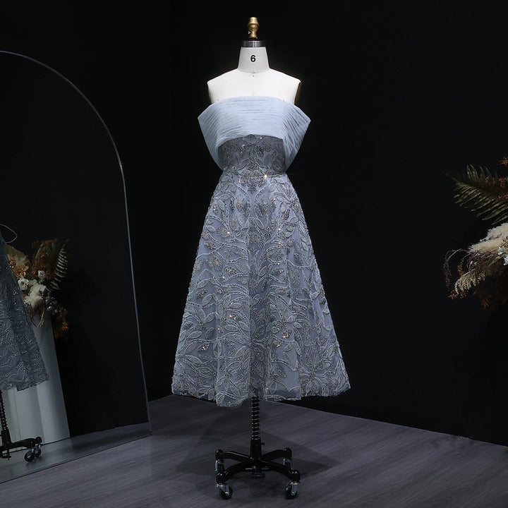 Modern Off-Shoulder Artisan Evening Gown