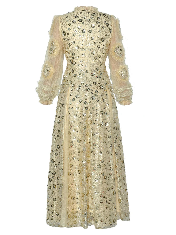 Graceful Three-dimensional Flower Evening Dress