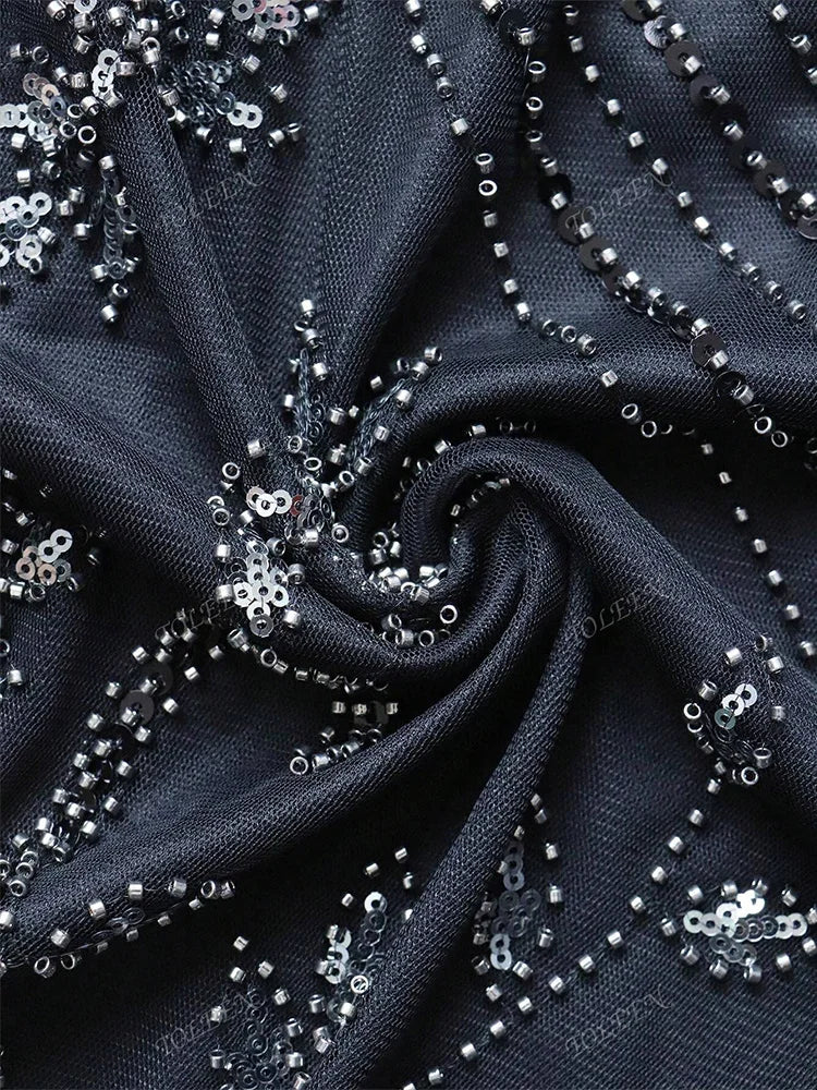 Luxurious Beaded Fishtail Arabian Maxi Dress