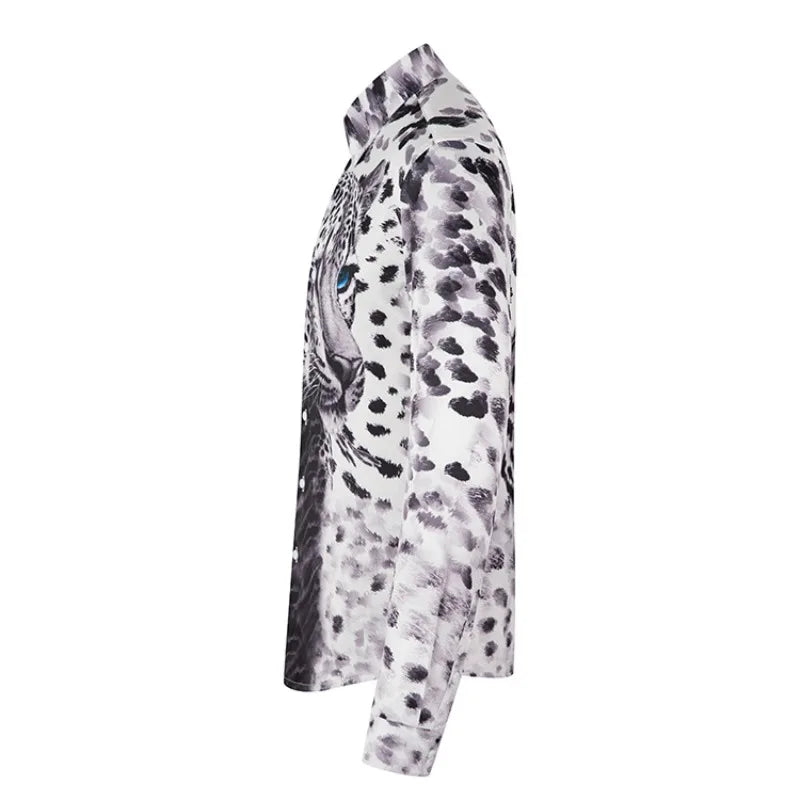 Trendy 3D Leopard Printed Casual Shirt