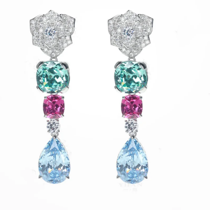 Dazzling Colorful Diamonds Monet Earrings