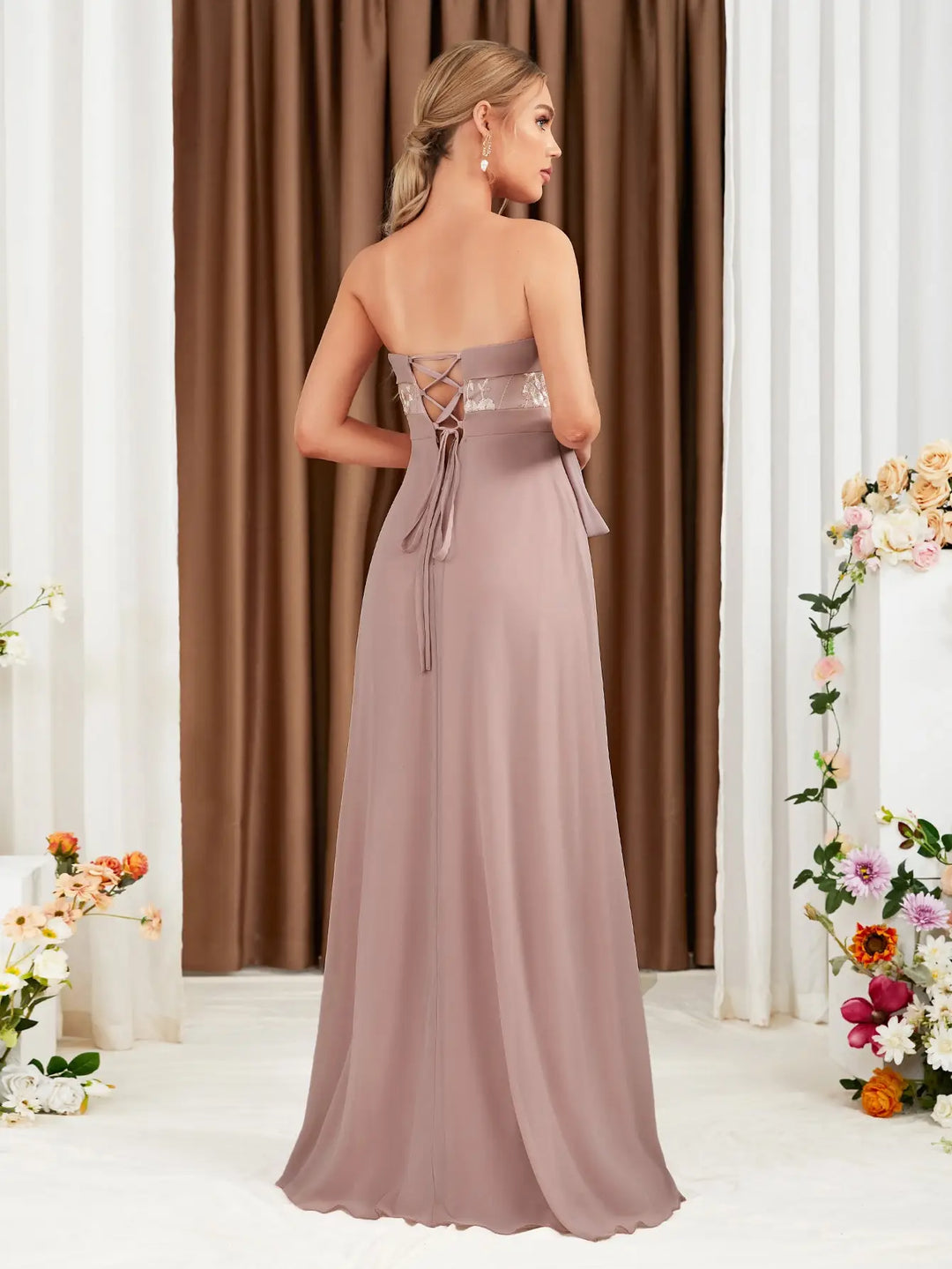 Elegant Wrapped Chest Formal Gown