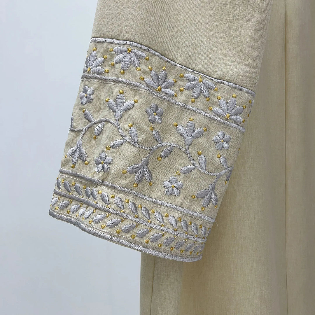 Simple Turkish Embroidered Abaya Dress