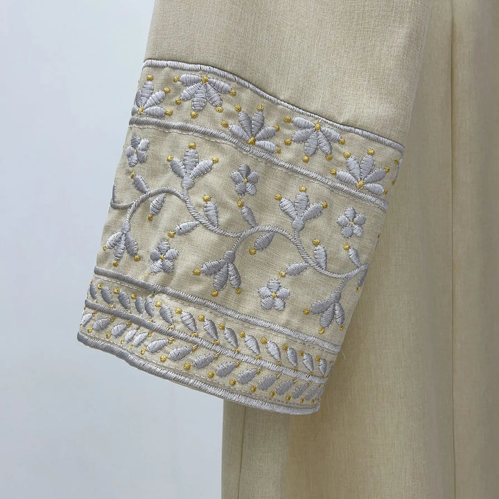 Simple Turkish Embroidered Abaya Dress