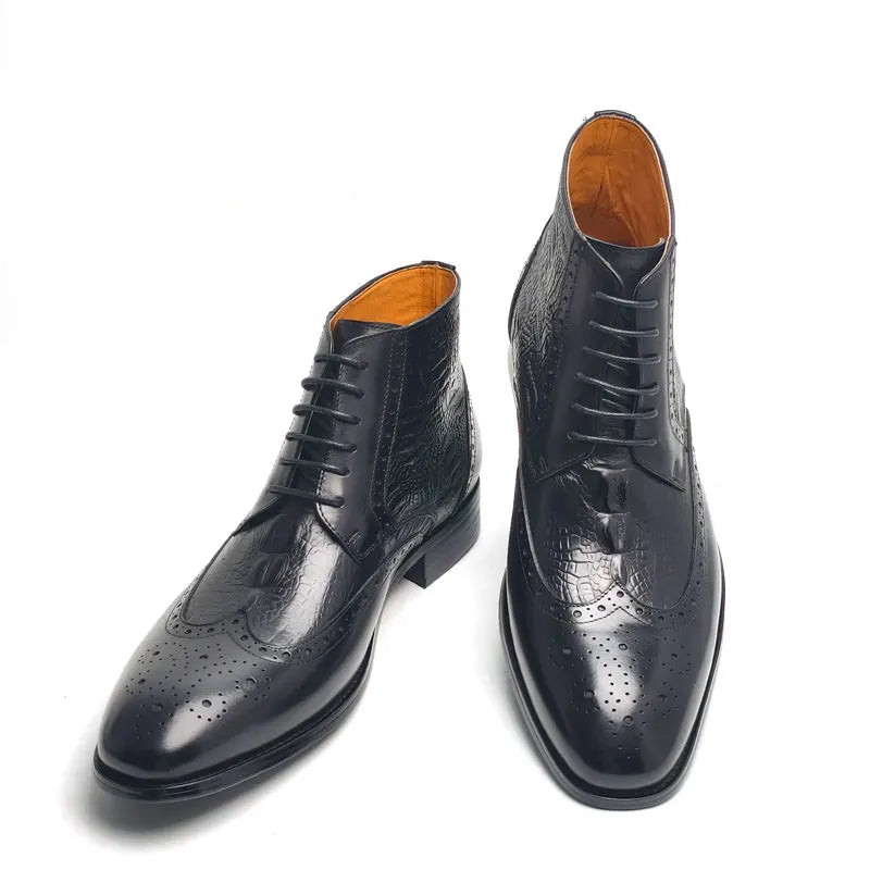 Comfortable Lace Up Black Leather Boots