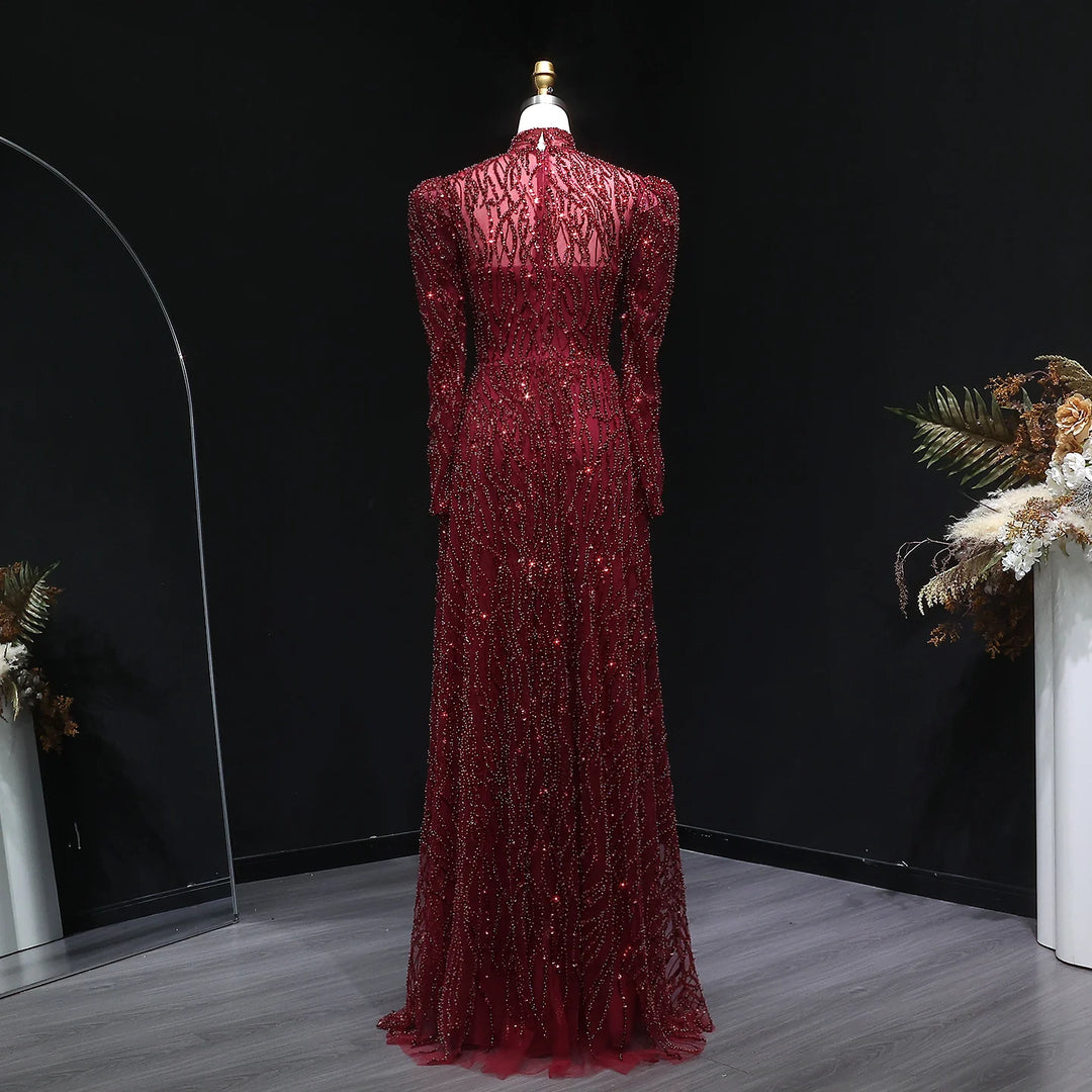 Refined High Neck Women's Arabic Evening Dress - All For Me Today Refined High Neck Women's Arabic Evening Dress - All For Me Today