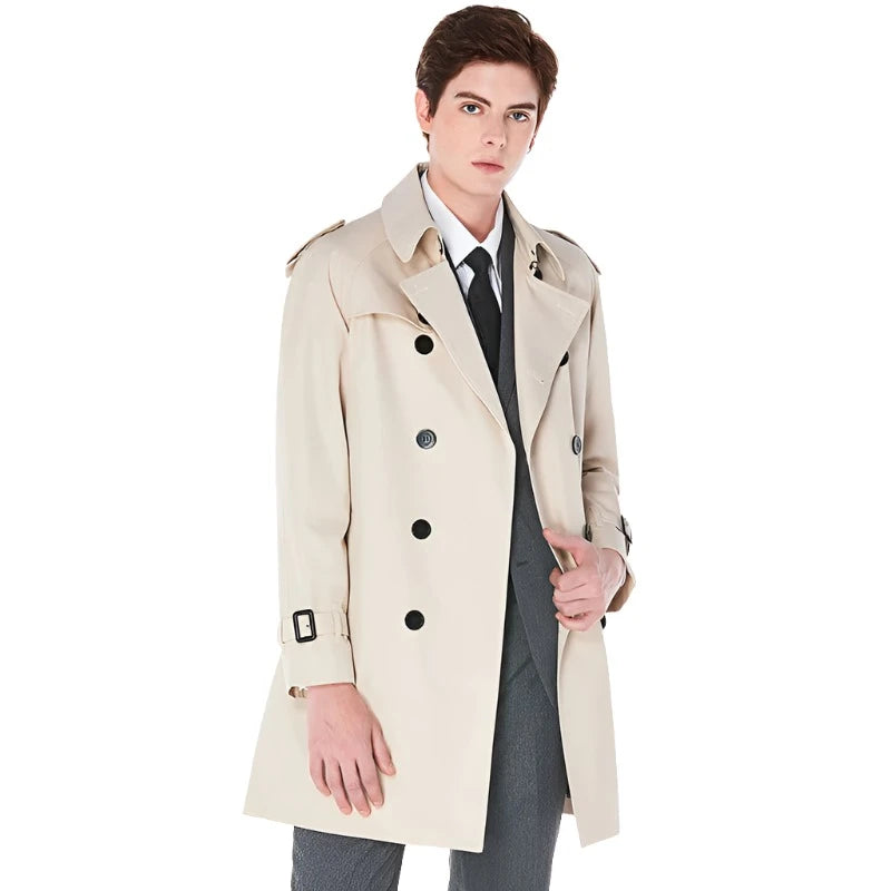 Double-breasted Windbreaker Trench Coat