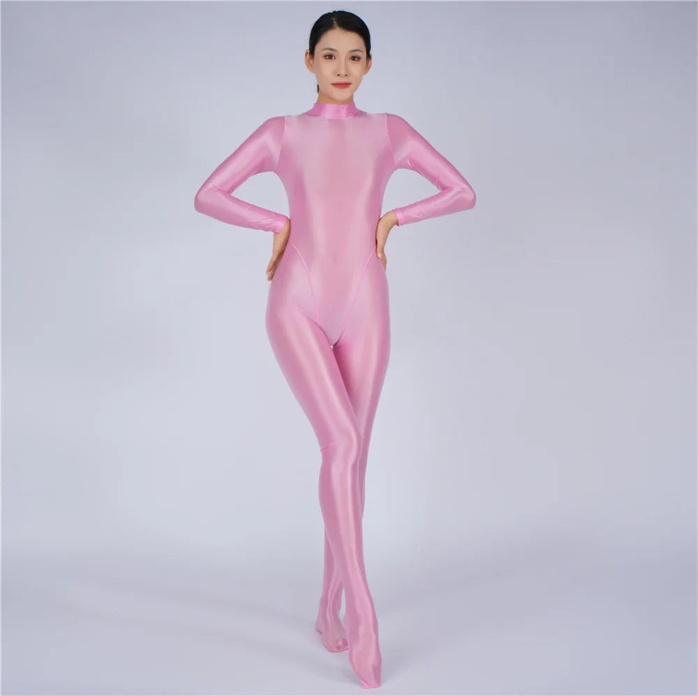 Elegant Oil Glossy Fit Yoga Rompers
