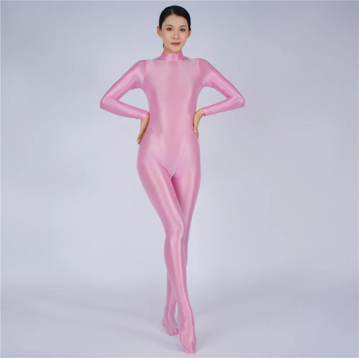 Elegant Oil Glossy Fit Yoga Rompers