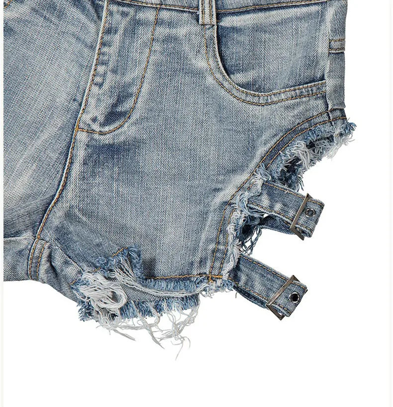 Fashionable Hollow Out Mini Denim Shorts