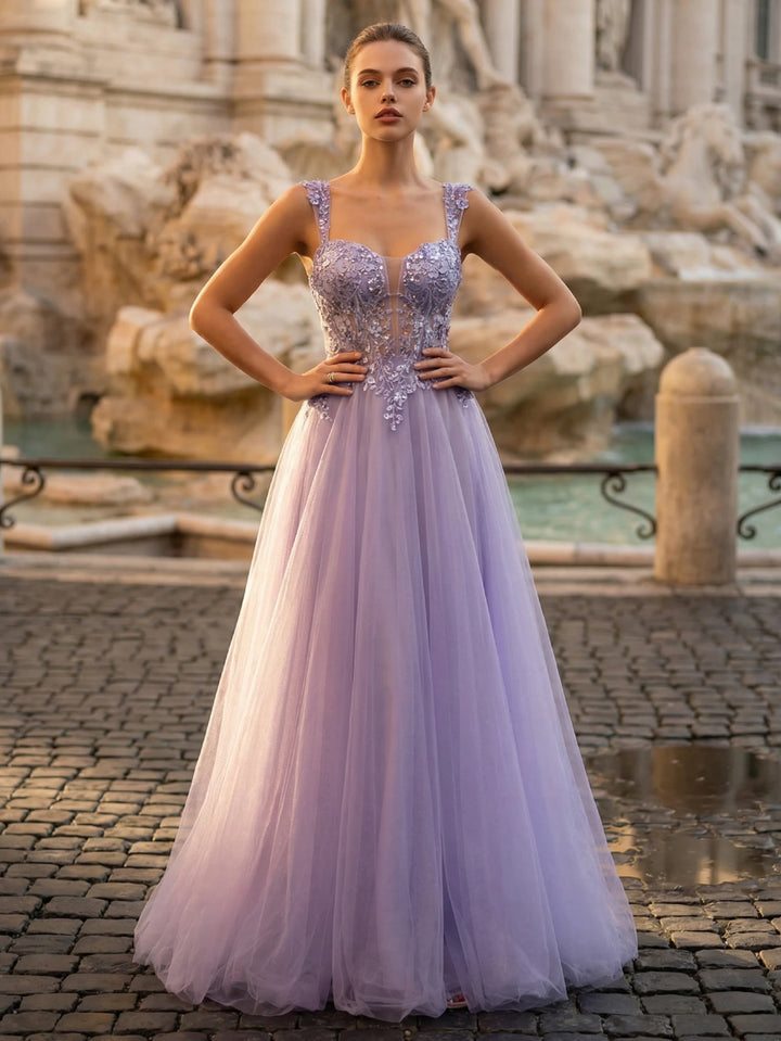 Romantic V-Neck Evening Party Dress