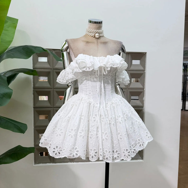 Graceful Eyelet Embroidered Corset Dress