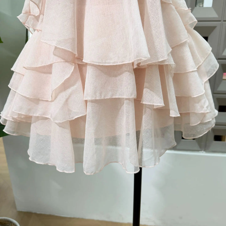 Enchanting Tiered Chiffon Mini Dress